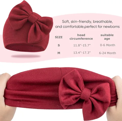 Miniatura 7 de DRESHOW BQUBO - Gorros de hospital para recién nacido, gorro de algodón para bebés de 0-66-24 meses