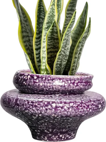 Miniatura 8 de Macetas de cerámica para plantas de 10.6 pulgadas, macetas de bonsái para plantas de interior con orificio de drenaje, maceta decorativa al aire