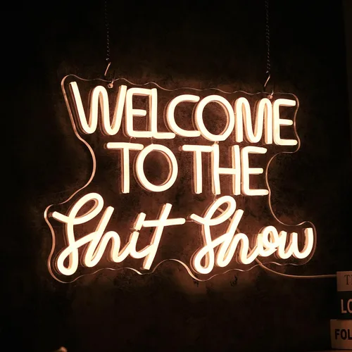 Miniatura 2 de Letrero de neón con texto en inglés "Welcome To The Show", luces LED de neón divertidas, regulables, alimentadas por USB, de 16.5 x 11 pulgadas