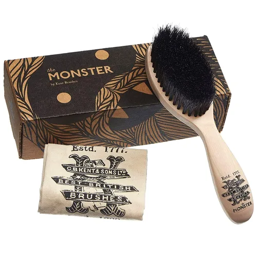 Miniatura 14 de Kent BRD2 - Cepillo de cerdas de jabalí para barba para hombre, cerdas de jabalí blancas naturales especialmente cortadas para dar forma y aseo