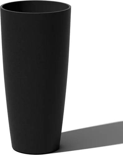 Veradek Mason Series Vega Planter - Maceta redonda alta para interiores o exteriores, porche/patio | Hecha de compuesto de plástico y piedra con