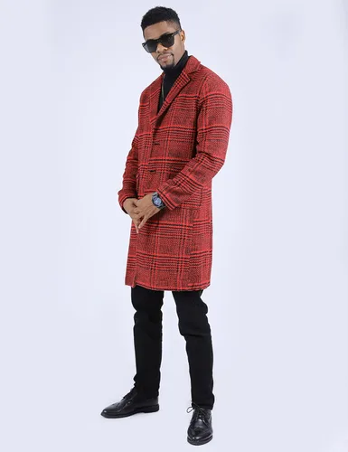 Miniatura 4 de UANEO Abrigo de gabardina casual con solapa de muesca para hombre