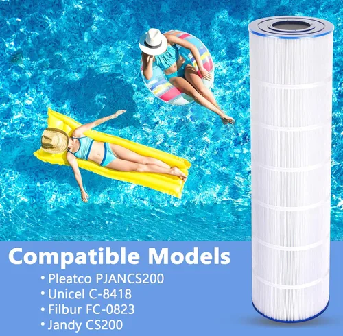 Miniatura 3 de PELLUCID Cartucho de filtro de piscina compatible con Jandy CS200, Unicel C-8418, PJANCS200, R0462400, Filbur FC-0823, cartucho de filtro de 200