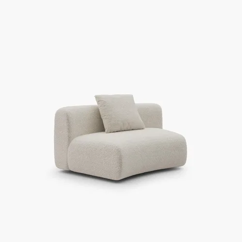 Miniatura 12 de Acanva - Sofá seccional curvo moderno para sala de estar, sofá modular de tela bouclé minimalista y cómodo para apartamento, oficina en casa, 114