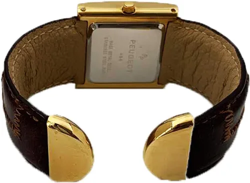 Miniatura 2 de Peugeot - Reloj de pulsera vintage para mujer con brazalete ancho de piel y cara grande fácil de leer