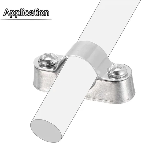 Miniatura 5 de UXCELL Paquete de 10 soportes de tubo - Abrazaderas para tubos de metal de 0.630 in de diámetro exterior, soportes de pared y techo