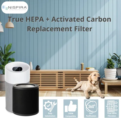 Miniatura 2 de Nispira TT-AP008 AP008 Filtro de repuesto para purificador de aire TaoTronics & Gukify AP008 2 en 1 con carbón activado HEPA que elimina el olor a