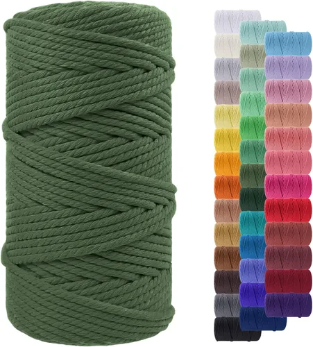 Miniatura 14 de Cuerda de macramé de 0.079 in para 219 yardas, cuerda de algodón natural para manualidades, hilo de cuerda de macramé de colores para colgar