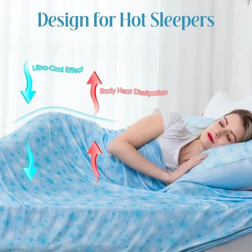 Miniatura 4 de OIGAE - Manta de enfriamiento para quienes se acaloran al dormir - Manta fría y ligera de verano para sudores nocturnos Perfecta para la cama