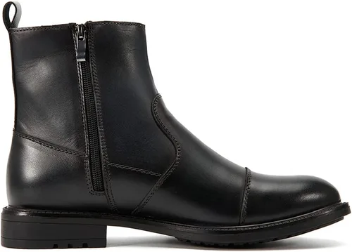 Miniatura 2 de Botas de vestir Chelsea para hombre, botas altas o medias, sin cordones, para negocios, de cuero genuino, para trabajo, uso diario, zapatos casuales