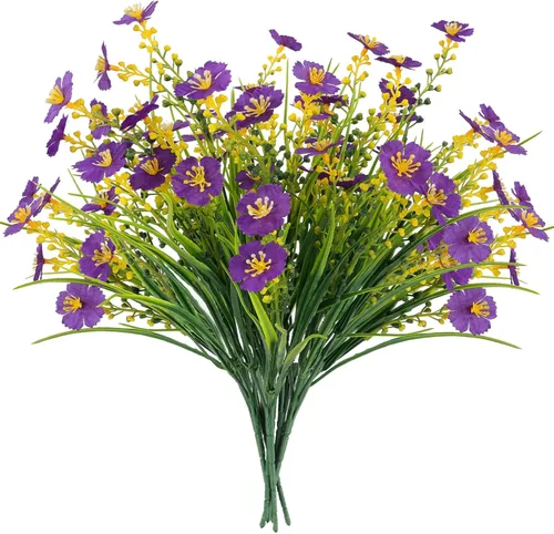 Miniatura 13 de MACTING Flores artificiales para exteriores, 6 paquetes de flores falsas resistentes a los rayos UV que no se decoloran, plantas de imitación