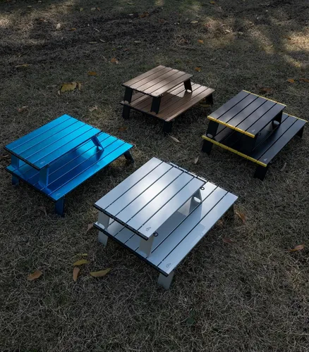Miniatura 8 de iClimb - Mesa plegable ultraligera y compacta de mini playa y picnic de aluminio con bolsa de transporte, dos tamaños (negro - S)