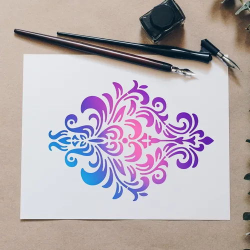 Miniatura 7 de 9Pcs Datura Stencils for Painting
