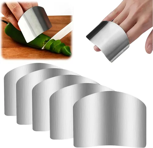 Miniatura 11 de Protector de dedos de acero inoxidable, ajuste universal, protector de dedos ajustable para cortar alimentos, herramienta de corte premium para 2