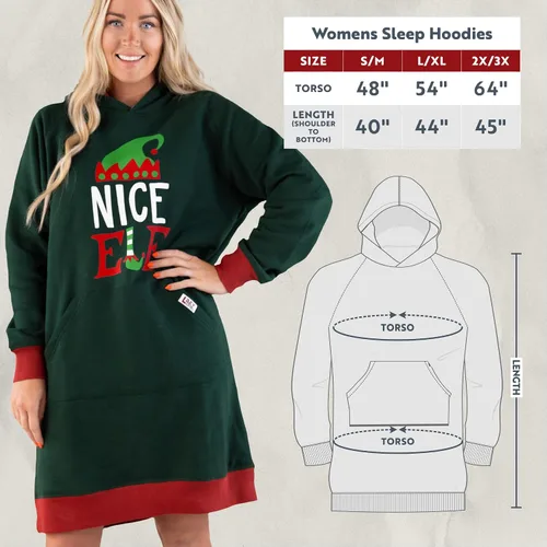 Miniatura 79 de Lazy One Sudadera con capucha de gran tamaño, ropa de dormir cómoda, vestido de suéter para mujer