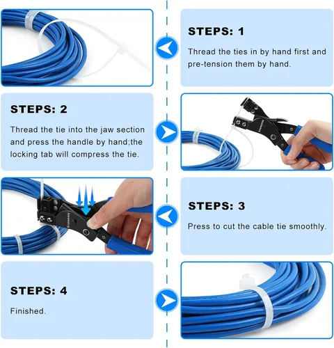 Miniatura 5 de Herramienta de bridas de cables Knoweasy y herramienta de atadura de cables para bridas de cables de plástico o nylon