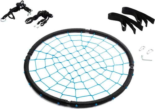 Miniatura 5 de Wonline Columpio para árbol de telaraña de 40 pulgadas, capacidad de peso de 330 libras, columpio de red para interiores y exteriores para niños