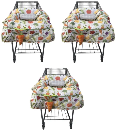 Boppy Funda para carrito de compras, Farmer's Market Veggies, funda de carrito para bebés con cobertura suave de 360 grados, arnés de seguridad y