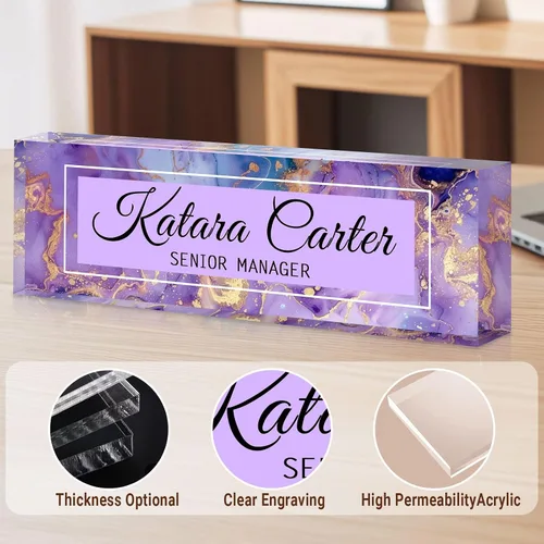Miniatura 6 de Placa de identificación personalizada para escritorio, decoraciones de escritorio de acrílico, regalos de agradecimiento para empleados, regalos