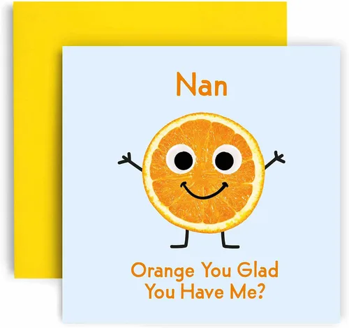 Miniatura 6 de Huxters Tarjetas de cumpleaños para hombres, tarjeta de cumpleaños naranja con texto en inglés "You Glad Brother" para él, divertida tarjeta del día