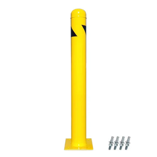 Miniatura 13 de 8NET Paquete de 32 bolardos de seguridad de 24 pulgadas de alto x 4.5 pulgadas de profundidad, 12 Ga (0.106 in), base 8 x 8 pulgadas, con 4 pernos