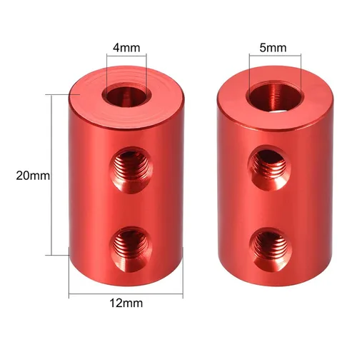 Miniatura 3 de TA-VIGOR Juego de 2 tornillos de acoplamiento de eje de 0.157 in a 0.197 in, conector de junta rígida de eje L20 x D12, aleación de aluminio