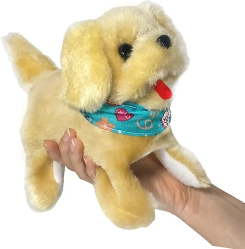 Miniatura 2 de Haktoys - Perros de peluche que funcionan con pilas para cachorros que saltos mortales caminan, se sientan y ladran – 2 cachorros de juguete de alta