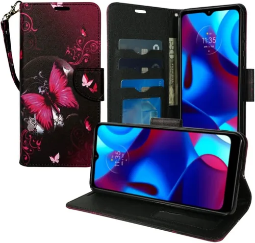 Miniatura 3 de Zase TCL 40 XE 5G (Verizon) - Funda protectora para teléfono, bonita mujer, de piel sintética de alta calidad, con función atril, soporte