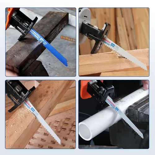 Miniatura 6 de WORKPRO - Juego de 10 hojas para sierra alternante, hojas BIM para corte de metal/madera clavada, estuche organizador incluido