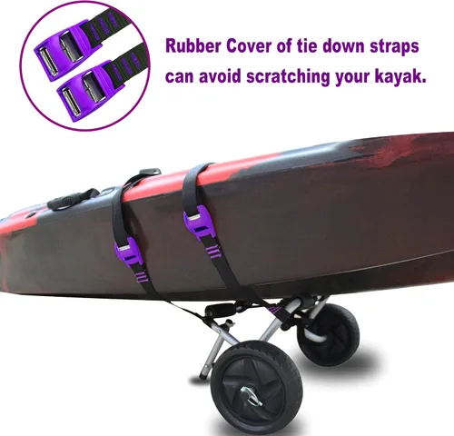 Miniatura 5 de Carrito de kayak Canoa Paddleboard SUP Trolley Carrier con ruedas no planas 100LBS Capacidad