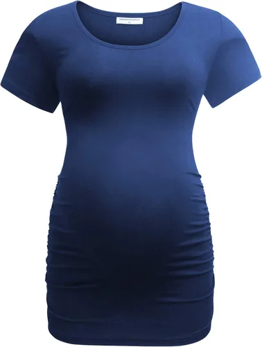 Miniatura 3 de Bearsland - 3 Camisetas de maternidad para mujer camisetas clásicas de manga corta con lateral fruncido para madres ropa de embarazo