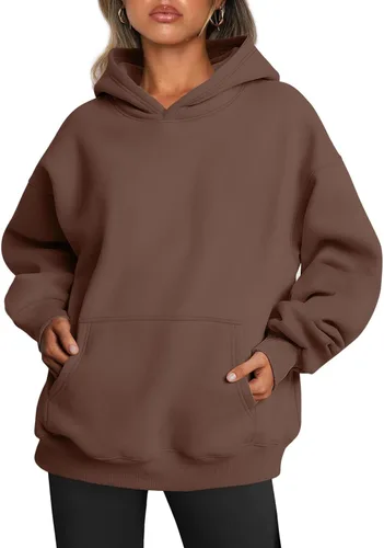 Miniatura 150 de Trendy Queen - Sudaderas extragrandes con capucha para mujer, suéteres de manga larga, sin botones, de vellón, de otoño, ropa de invierno