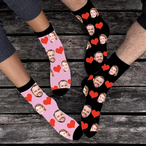 Miniatura 14 de Yofair Calcetines personalizados con foto – Calcetines divertidos personalizados con imagen – Regalos de Navidad personalizados para hombres