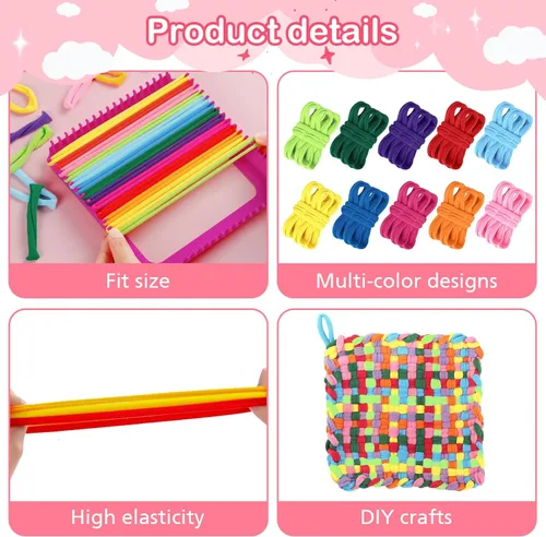 Miniatura 3 de 800 bucles de repuesto para telar de tejido de 7 pulgadas, 10 colores arcoíris para tejer, bucles de repuesto para hacer agarraderas, bandas de 8