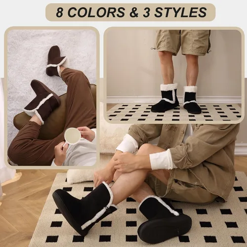 Miniatura 5 de Home Slipper Pantuflas para hombre, suaves y cálidas de espuma viscoelástica para invierno, para interiores