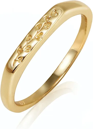YeGieonr - Anillo hecho a mano con flores, declaración minimalista y grabado botánico, joyería personalizable y delicada para mujeres y niñas
