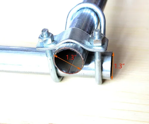 Miniatura 4 de 4 clips de tubo de acero galvanizado, hebilla de tubo cruzado, diámetro máximo del tubo de 1.3 pulgadas, tarjeta de 1.3 pulgadas, tubo de acero