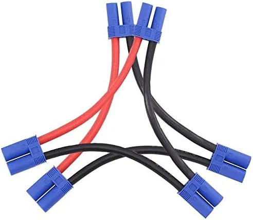 FLYRC 2 unids EC5 serie serie conector de batería 12AWG cable de silicona suave adaptador para RC Lipo batería helicóptero Quadcopter