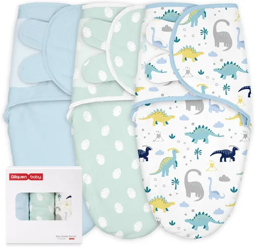 Miniatura 31 de GLLQUEN BABY Sacos de Dormir Envolventes Orgánicos para Recién Nacidos - Envolturas para Bebés de 0-3 Meses, Paquete de 3 Sacos Envolventes