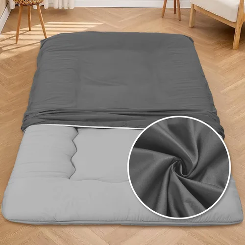 Miniatura 16 de Funda de colchón de futón de piso 100% algodón, suave, amigable con la piel, lavable, con cremallera, funda de colchón tatami, a prueba de polvo