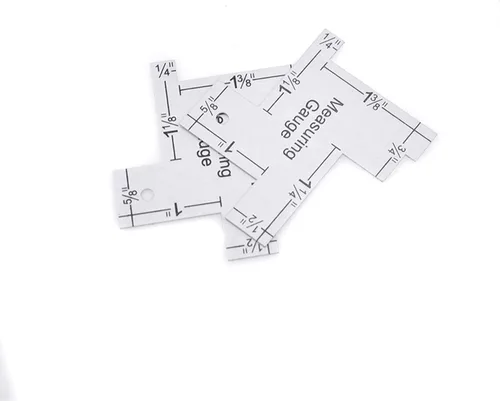 Miniatura 4 de Semetall Paquete de 2 mini medidores de mano de 2 pulgadas para coser y patchwork, plástico, plateado