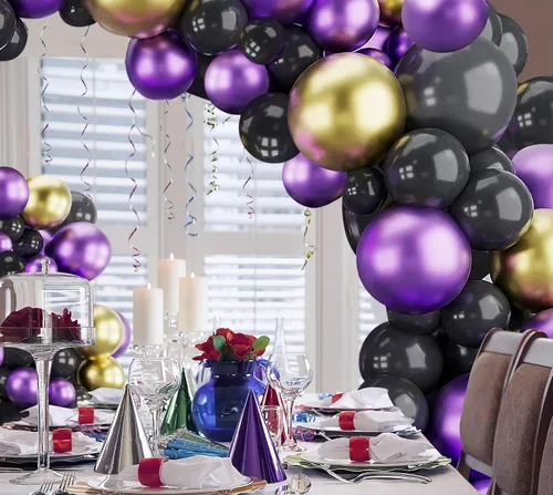 Miniatura 6 de Kit de guirnalda de arco de globos azules, plateados y negros, globo azul metálico, globo plateado con explosión de estrella, 127 piezas