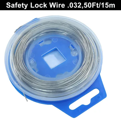 Miniatura 3 de Murtenze Alambre de bloqueo de seguridad de 50 pies (.032), alambre de seguridad giratorio de acero inoxidable para reparar motocicletas, atar