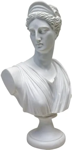 Design Toscano PD72519 Busto escultórico de resina de mármol consolidado de Diana de Versalles, blanco