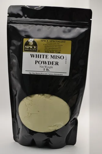 Polvo de miso blanco en una bolsa de plástico resellable (1 libra [16 oz.]) - Sin gluten - Vegano