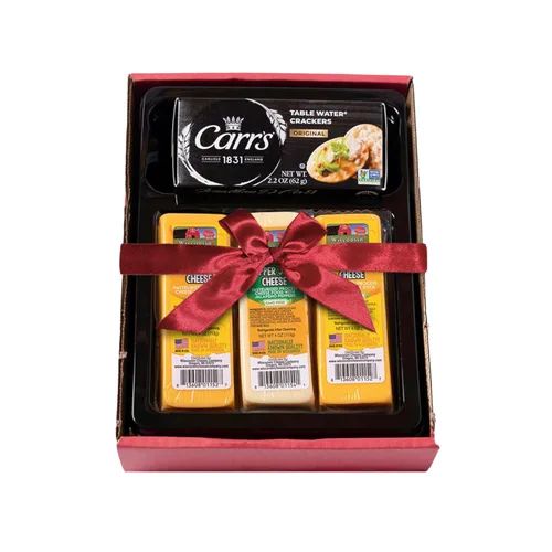 Wisconsin Cheese Company - Caja de regalo Wisconsin Cheddar & Pepper Jack Cheese and Cracker - 100% queso Wisconsin | Perfecto para fiestas, tablas