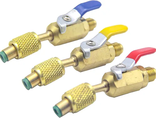 Miniatura 5 de Accesorios de baja pérdida Hvac R12 R22 a R134A Válvula de bola de cierre, aire acondicionado refrigerante en ángulo compacto adaptador de válvula