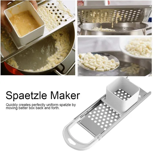 Miniatura 2 de Spaetzle Maker de acero inoxidable, fabricante de fideos de cocina con mango de agarre cómodo, máquina de masa para hacer pasta, herramienta