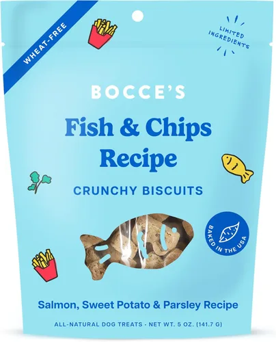 Miniatura 8 de Bocce's Bakery - Premios para perros sin trigo de edición limitada, galletas de hamburguesas y papas fritas, 5 onzas