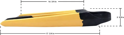 Miniatura 2 de Voit Aletas de natación negras y amarillas: diseño legendario de aleta de natación, unisex, construcción de goma de doble densidad, aumenta